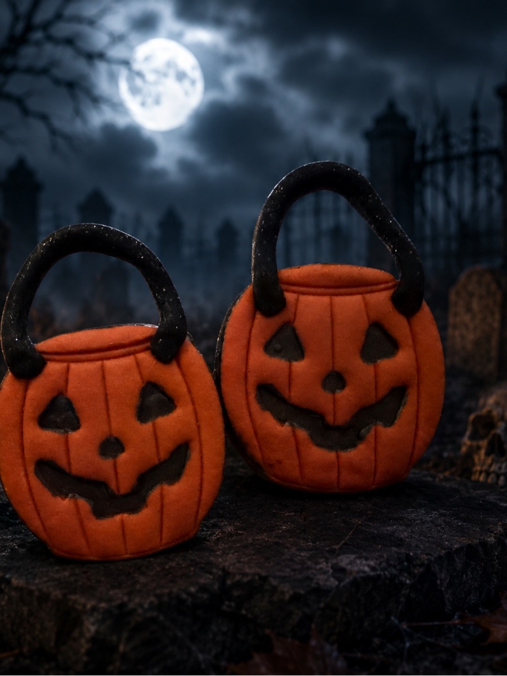 Halloween Pumpkin Trick-or-Treat Handmade Polymer Clay Earrings